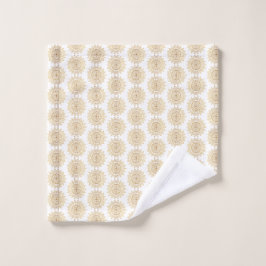 Elegantes Gold Mandala Muster auf weißem Hintergru Waschlappen