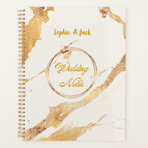 Elegantes Gold-Marmor-Hochzeitsnotizbuch  Planer