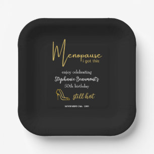 Elegantes Gold Menopause Ich schaff das 50. Geburt Pappteller