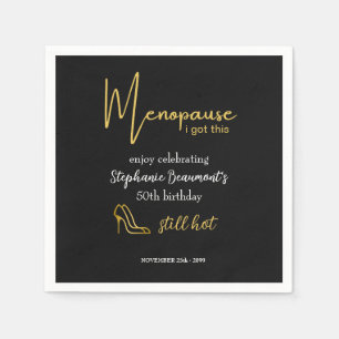 Elegantes Gold Menopause Ich schaff das 50. Geburt Serviette