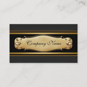 Elegantes Gold Metall Schwarz Geschäft Visitenkarte