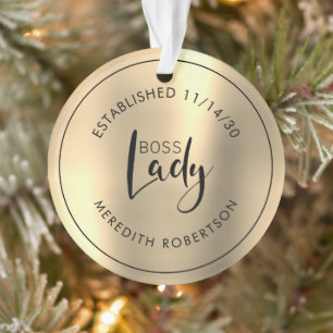 Elegantes Gold Metallic Boss Lady etabliertes Datu Ornament
