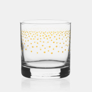 Elegantes Gold Metallic Look Confetti Trinkbehälte Whiskyglas