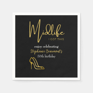 Elegantes Gold Midlife Du Schaffst Das 50. Geburts Serviette