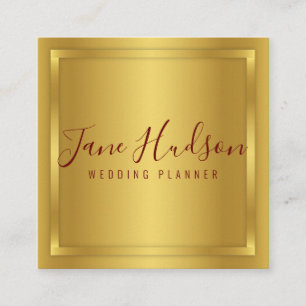 Elegantes Gold-Minimalist-Editierbares 3,5x2,5 Ges Quadratische Visitenkarte