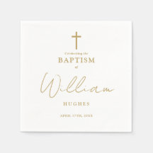 Elegantes Gold Minimalistische Taufe Christening