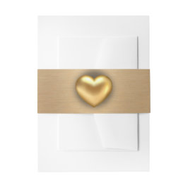 Elegantes Gold mit Goldherz-Hochzeit Einladungsbanderole