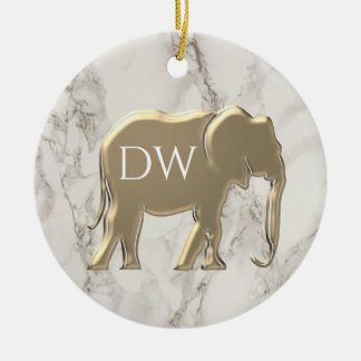 Elegantes Gold Mit Monogramm Keramik Ornament