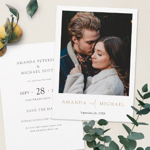 Elegantes Gold Mixed Schriftart Script-Foto Save The Date