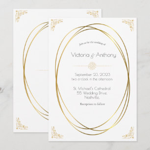 Elegantes Gold Moderne Einladung zur Hochzeit