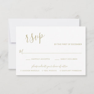 Elegantes Gold Moderne Hochzeit RSVP Karte