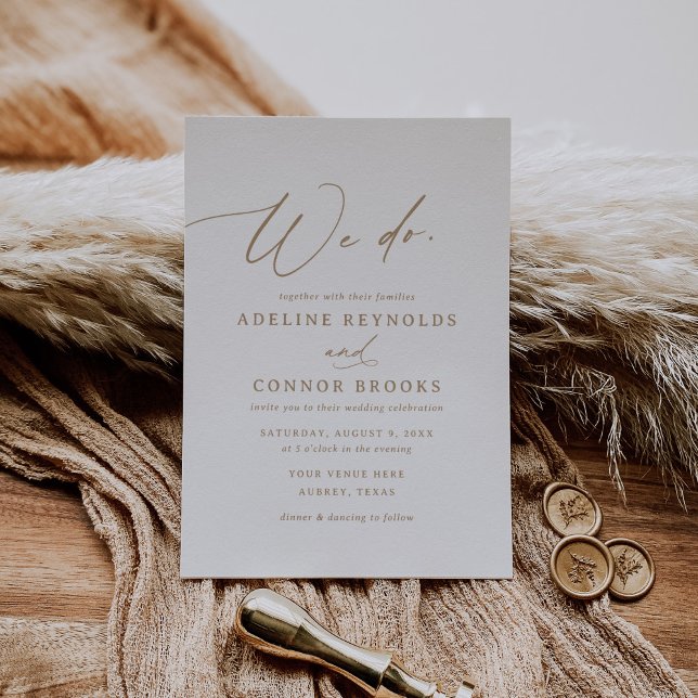 Elegantes Gold Moderne Kalligraphie machen wir Hoc Einladung (Von Creator hochgeladen)