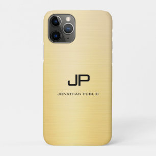 Elegantes Gold Modernes Template für Mit Monogramm Case-Mate iPhone Hülle