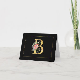 Elegantes Gold Monogram B mit rosa Absenkern