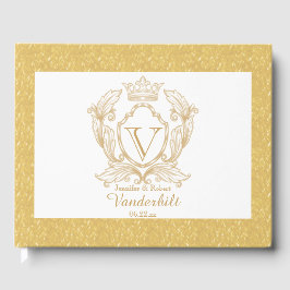 Elegantes Gold Monogram Wedding Gästebuch