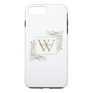 Elegantes Gold-Monogramm Grün Personalized Case-Mate iPhone Hülle