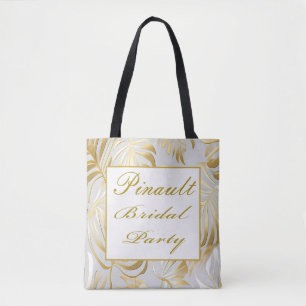 Elegantes Gold Monstera Personalisiertes Brautpart