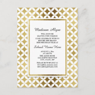 Elegantes Gold-Muster / florales Trunk-Party-Karte Einladungspostkarte