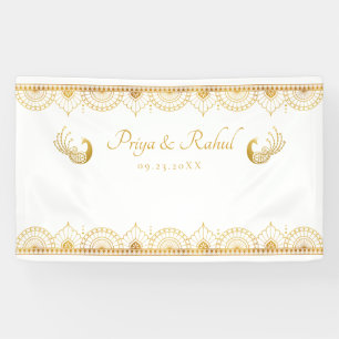 Elegantes Gold Muster Indische Hochzeit Banner