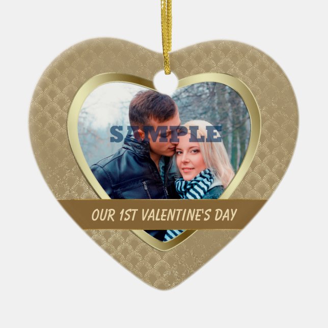 Elegantes Gold Muster Unser erstes Valentiner Orna Keramikornament (Vorne)