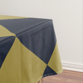 Elegantes Gold & Navy Blue Diamond Muster Tischdecke