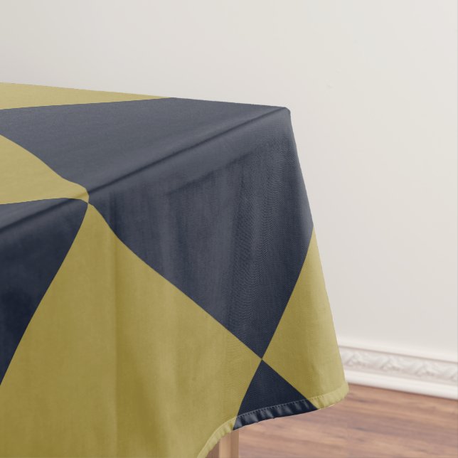 Elegantes Gold & Navy Blue Diamond Muster Tischdecke (Beispiel)
