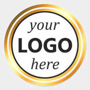 Elegantes Gold Orange Farbenspiel Ihr Logo hier Runder Aufkleber