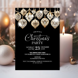 Elegantes Gold Ornaments Weihnachts-Party Einladung