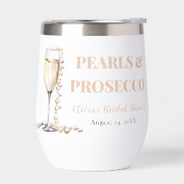Elegantes Gold Perlen und Prosecco Brautparty