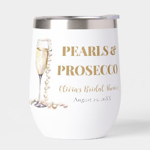 Elegantes Gold Perlen und Prosecco Brautparty