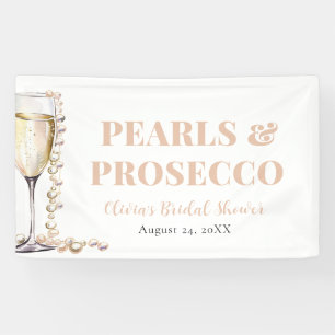 Elegantes Gold Perlen und Prosecco Brautparty Banner