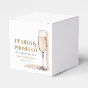 Elegantes Gold Perlen und Prosecco Brautparty Geschenkschachtel