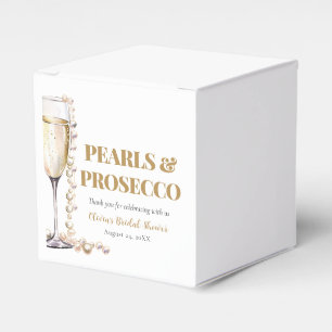 Elegantes Gold Perlen und Prosecco Brautparty Geschenkschachtel