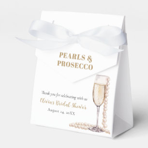 Elegantes Gold Perlen und Prosecco Brautparty Geschenkschachtel