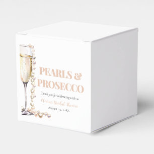 Elegantes Gold Perlen und Prosecco Brautparty Geschenkschachtel