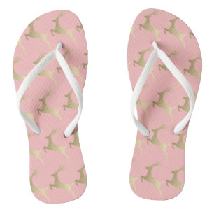 Elegantes Gold Pink Weihnachtsbaummuster Flip Flops
