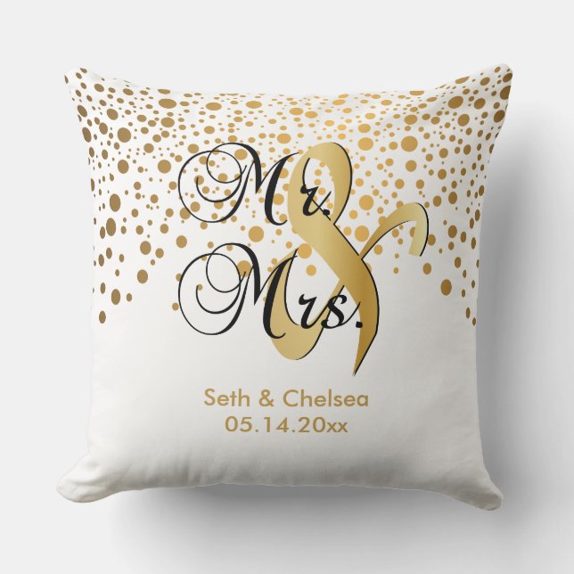 Elegantes Gold punktiert | Wedding | Kissen (Vorderseite)