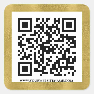 Elegantes Gold QR Code URL Template Business Quadratischer Aufkleber