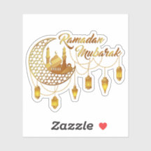 Elegantes Gold Ramadan Mubarak Moschee & Laternen