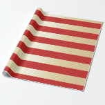 Elegantes Gold & Red Christmas Stripe Muster Geschenkpapier<br><div class="desc">Moderne Weihnachtsmuster in Imitat Gold.</div>