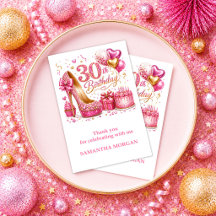 Elegantes Gold-Rosa 30. Geburtstags-Sparkle-Dankes