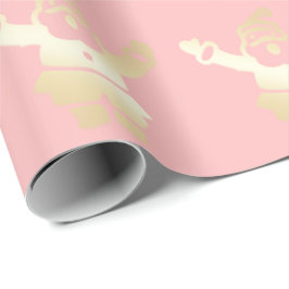 Elegantes Gold & Rosa Weihnachtsgeschenk Geschenkpapier