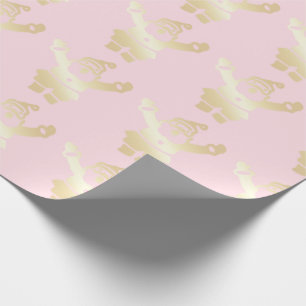Elegantes Gold & Rosa Weihnachtsgeschenk Geschenkpapier