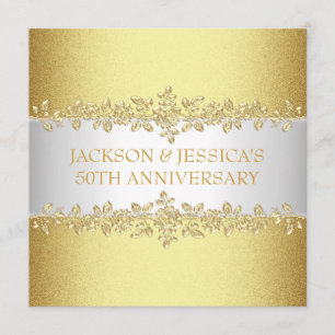 Elegantes Gold Rose 50 Jahre Party Einladung