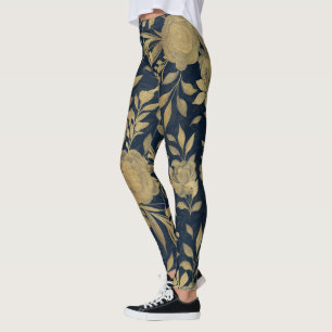 Elegantes Gold-Rose Blumendesign Leggings