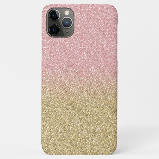 Elegantes Gold & Rose Gold Glitzer Glitzern Case-Mate iPhone Hülle (Rückseite)