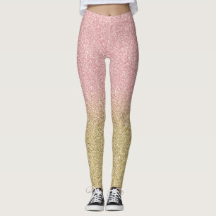 Elegantes Gold & Rose Gold Glitzer Glitzern Leggings