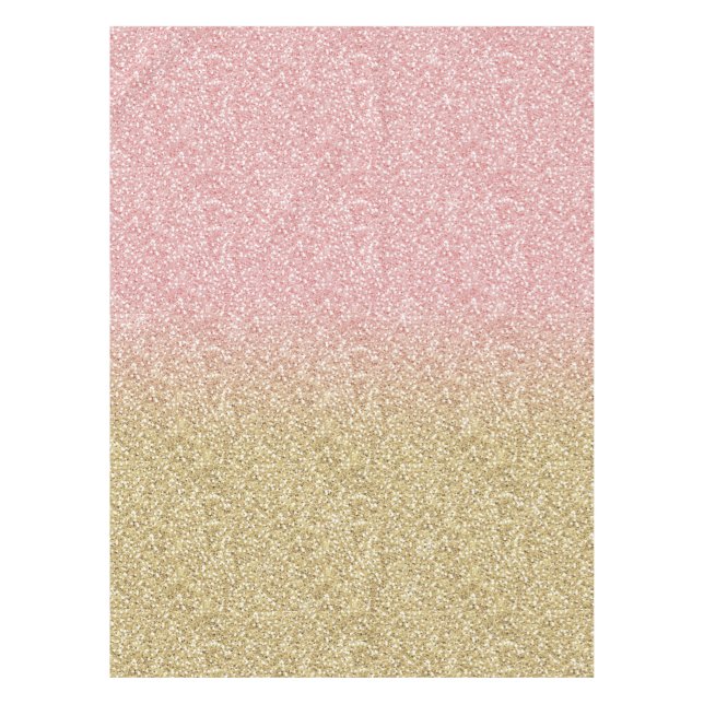 Elegantes Gold & Rose Gold Glitzer Glitzern Tischdecke (Vorderseite)