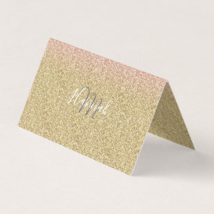 Elegantes Gold & Rose Gold Glitzer Glitzern Visitenkarten