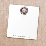 Elegantes Gold Rosette Monogram Personalisiert Not Notizblock<br><div class="desc">Mandala inspirierte Floral Rosette. Für passende Produkte wenden Sie sich bitte an maurareed.designs@gmail.com</div>